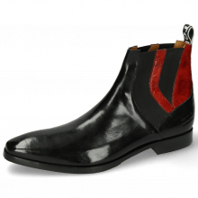 Ankle boots Elvis 73 Black Ostrich Ruby Backstrap