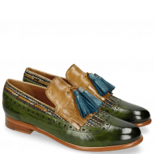 Loafers Selina 3 Ultra Green Textile Bambino Olivine Tassel
