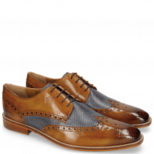 Derby shoes Martin 15 Berlin Tan Perfo Navy Lining Textile