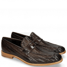 Loafers Eddy 44 Haring Bone Weave Dark Brown Lining Nappa