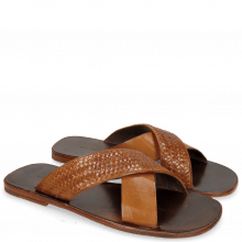 Mules Sam 23 Woven Tan Dark Brown