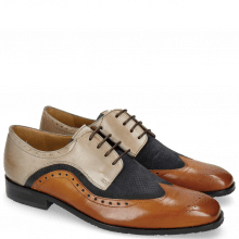 Derby shoes Rico 27 Rio Tan Suede Pattini Perfo Navy Oxygen