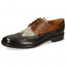Derby shoes Clint 34 Guanna Espresso Textile Pixel Cedar