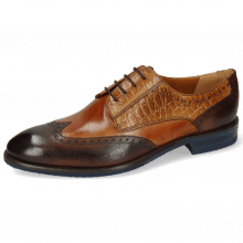 Derby shoes Bobby 1 Dice Mid Brown Alcohol Finish Tan Croco Sand