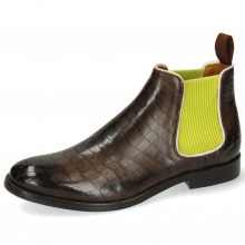 Ankle boots Amelie 4 Vegas Crock Espresso Elastic Ribbed Light Green