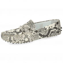 Loafers Caroline 1 Snake Scale Black Off White Dots