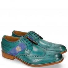 Derby shoes Eddy 25R Perfo Turquoise Embrodery