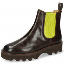 Ankle boots Megan 3R Espresso Elastic Ribbed Light Green