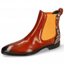 Ankle boots Emma 8 Orange Shade Dark Brown Snake