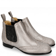 Ankle boots Sally 45 Grafi Gunmetal Elastic Glitter Black
