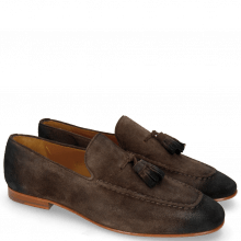 Loafers Clive 20 Suede Pattini Dark Brown