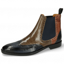 Ankle boots Martin 5 Guana Navy Grigio Plum Textile