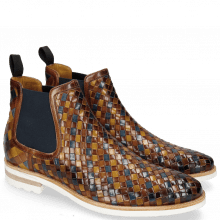 Ankle boots Brad 6 Woven Multi Elastic Navy Lining Rich Tan