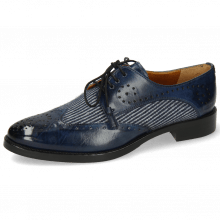 Derby shoes Betty 3 Mock Navy Textile Lines Blue Navy