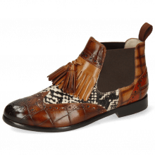 Ankle boots Selina 5 Turtle Wood Sand Winter Orange Hairon Snake