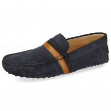 Loafers Nelson 6 Suede Pattini Navy Wood
