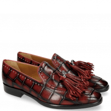 Loafers Emma 11TM Turtle Black Red Tassel Skull