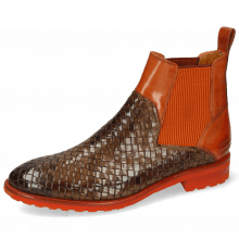 Ankle boots Brad 9 Woven Chestnut Rust Brandy Elastic Ribbed Orange