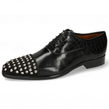 Oxford shoes Lance 23 Suede Pattini Crock Black Rivets