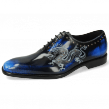 Oxford shoes Clark 6 Brush Off White Navy Lasercut Dragon Rivets
