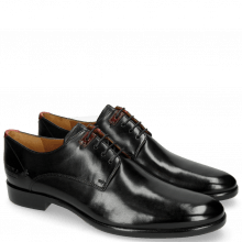 Derby shoes Clint 1 Black Deco Pieces Ruby