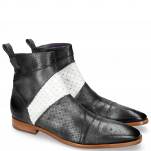 Ankle boots Elvis 26 Perfo Black Soft Patent White