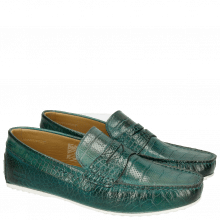 Loafers Driver 8 Big Croco Perfo Turquoise