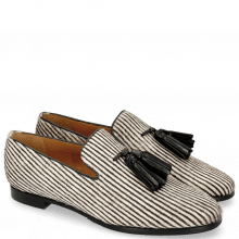 Loafers Scarlett 20 Hairon Stripes Black White