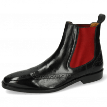 Ankle boots Alex 9 Remo Black Elastic Ribbed Red