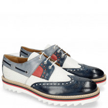 Derby shoes Trevor 24 Navy Milled Perfo White