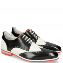 Derby shoes Dave 2 Black Vegas Perfo White Nappa Red