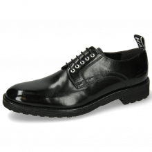 Derby shoes Eddy 54 Black Eyelets White Strap