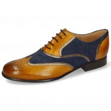 Oxford shoes Sally 38 Indian Yellow Nappa Aztek Gold Suede Navy
