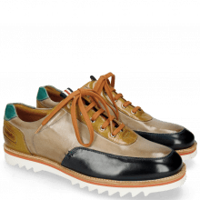 Sneakers Niven 10 Mid Blue Digital Olivine Mermaid Laces Brown