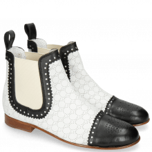 Ankle boots Sally 128 Nappa Glove Black Perfo White