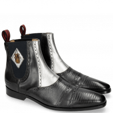 Ankle boots Elvis 55 Guana Black Nappa Aztek Silver
