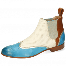 Ankle boots Sally 19 Imola Turquoise Tan Talca Platina Imola Perfo White