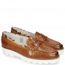 Loafers Mia 1 Turtle Tan Crock Binding Snake Sand