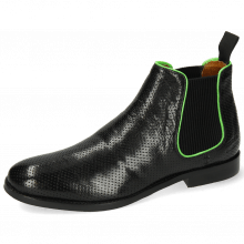 Ankle boots Amelie 4 Pavia Perfo Black Binding Fluo Green