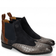 Ankle boots Rico 12 Venice Crock Stone Suede Pattini Perfo Navy Mid Brown