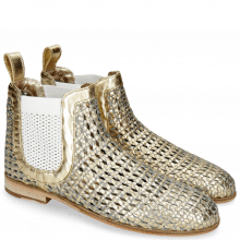 Ankle boots Susan 10 Woven Sky Gold Elastic White