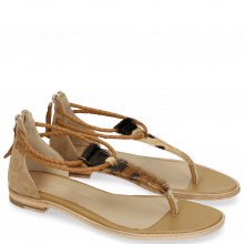 Sandals Sandra 39 Hairon Camo Suede Camel