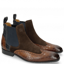 Ankle boots Rico 12 Venice Crock Mid Brown Suede Pattini Dark Brown Venice Crock Navy