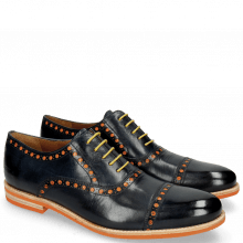 Oxford shoes Scott 15 Navy Underlay Patent Fluo Orange