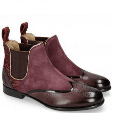Ankle boots Sally 19 Deep Pink Patent Oriental Suede Chilena