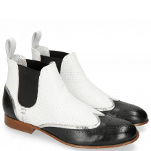Ankle boots Sally 19 Nappa Glove Black Cromia Nickel Nappa Perfo White