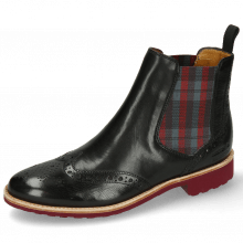 Ankle boots Selina 6 Black Elastic Check Red Grey