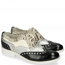 Oxford shoes Amelie 87 Vegas Black Talca Silver Hairon Young Zebra