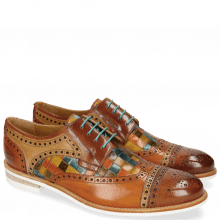 Derby shoes Henry 7 Tan Nude Arancio Woven Multi