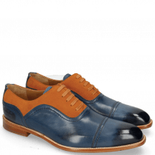 Oxford shoes Jacob 2 Navy Suede Pattini Orange